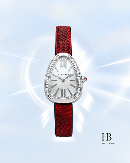 [Brand New] BVLGARI Serpenti White Mother-of-Pearl Dial  32 × 32 mm