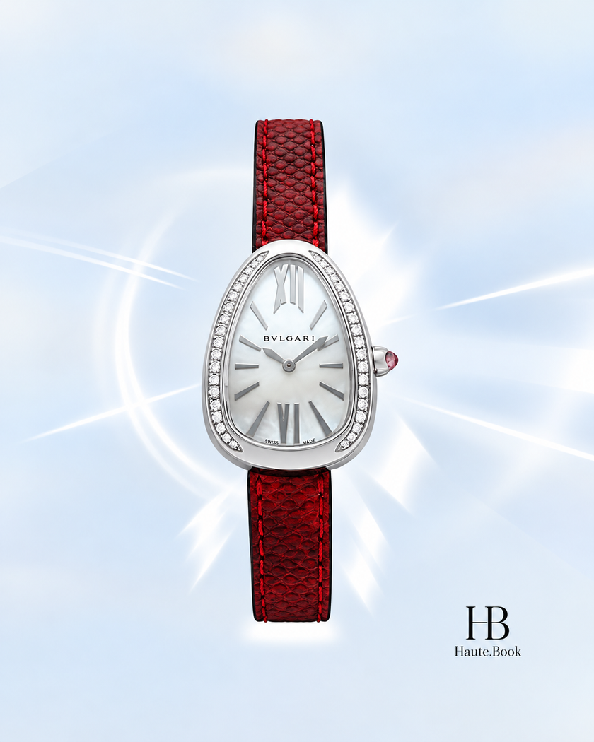 [Brand New] BVLGARI Serpenti White Mother-of-Pearl Dial  32 × 32 mm