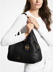 MICHAEL KORS Kelsey Large Pebbled Leather Shoulder Bag - Black image 2