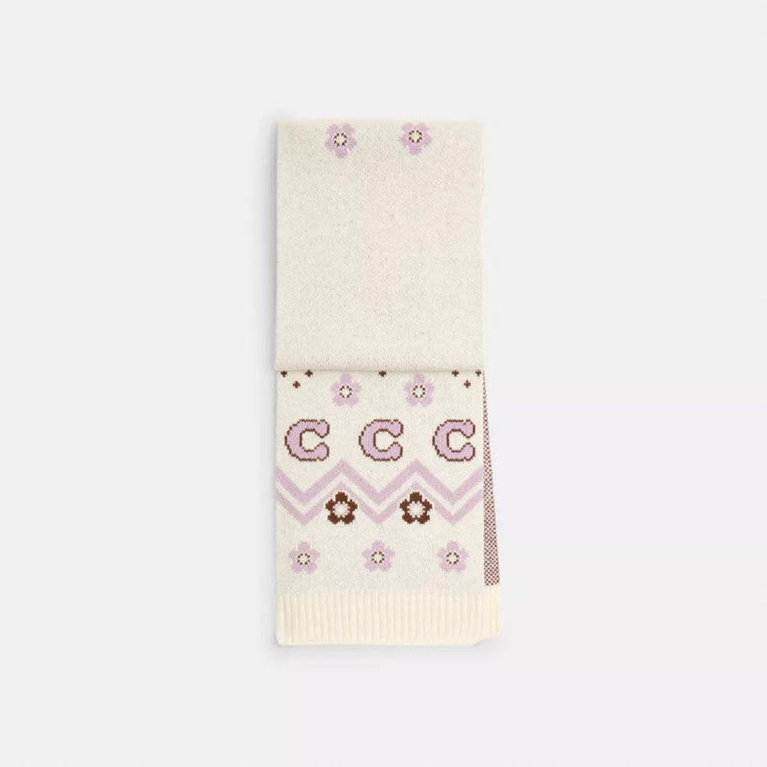COACH Fair Isle Print Knit Muffler image 0