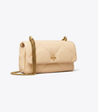 TORY BURCH Kira Diamond Quilted Mini Flap Bag- Apricot image 1