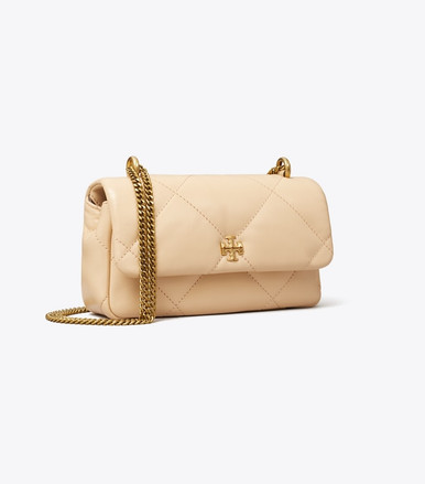 TORY BURCH Kira Diamond Quilted Mini Flap Bag- Apricot image 1