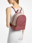 Michael Kors Rhea Medium Metallic Signature Logo Backpack image 1