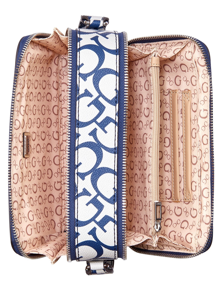 Guess Reinee Mini Double-Zip Crossbody - Blue image 3