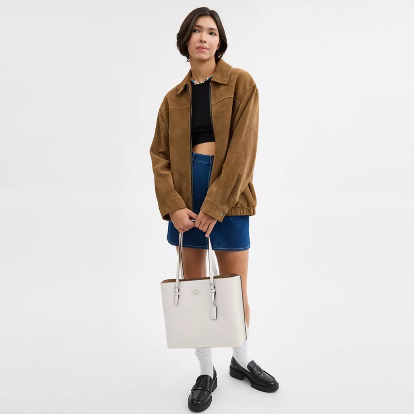 COACH Mollie Tote Bag - Silver/Chalk image 1
