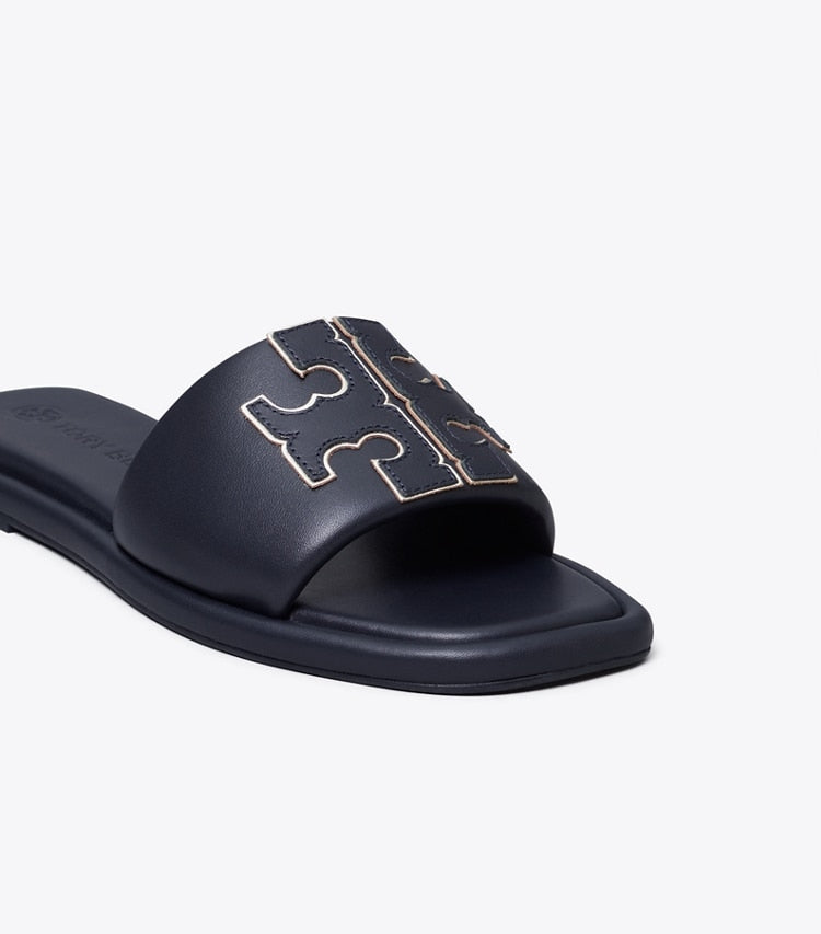 TORY BURCH Double T Sport Slide - Perfect Navy / Gold image 3