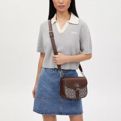 COACH Amelia Saddle Bag In Signature Jacquard image 1
