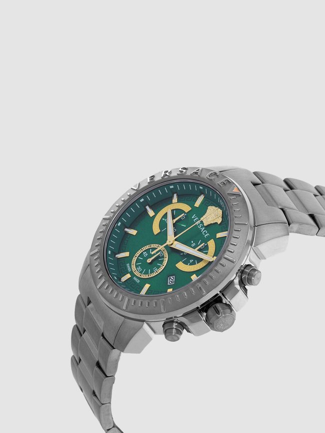 VERSACE New Chrono Chronograph Quartz Green Dial Men's Watch image 1