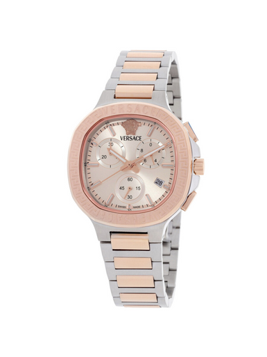 VERSACE V-Chrono Square Chronograph Quartz Rose Gold Dial Watch  VEVCA0524 image 0