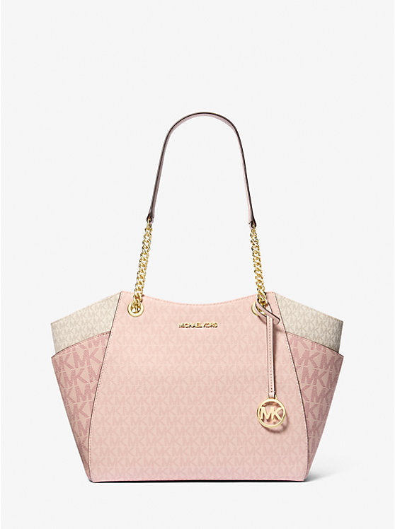 MICHAEL KORS Jet Set Large Color-Block Signature Logo Tote Bag - Pwd Blsh Mlt (Arriving In Delhi) image 1