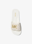 MICHAEL KORS Palmer Signature Logo Slide Sandal - Vanilla