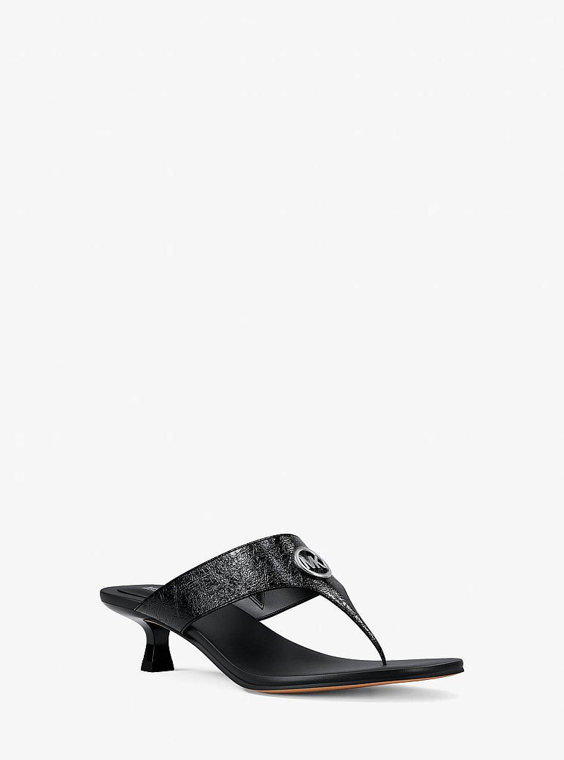 MICHAEL KORS Anneka Patent Thong Sandal - Black