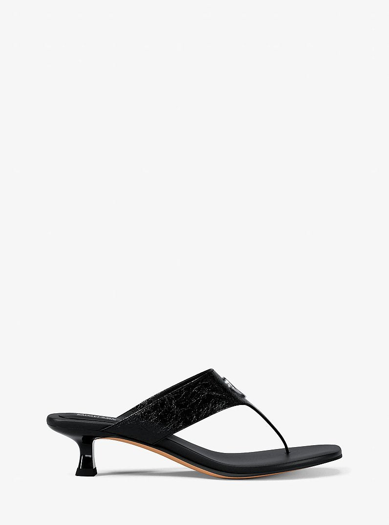 MICHAEL KORS Anneka Patent Thong Sandal - Black