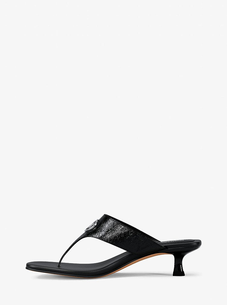 MICHAEL KORS Anneka Patent Thong Sandal - Black