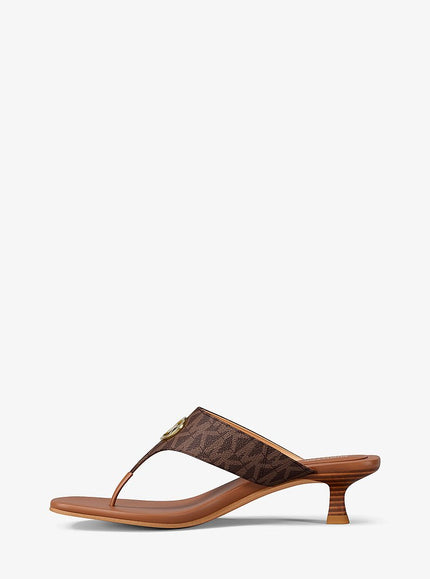 MICHAEL KORS Anneka Signature Logo Thong Sandal - Brown Multi
