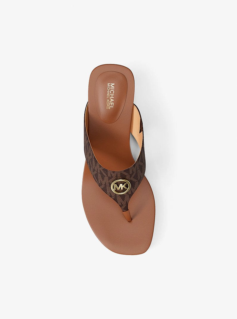 MICHAEL KORS Anneka Signature Logo Thong Sandal - Brown Multi