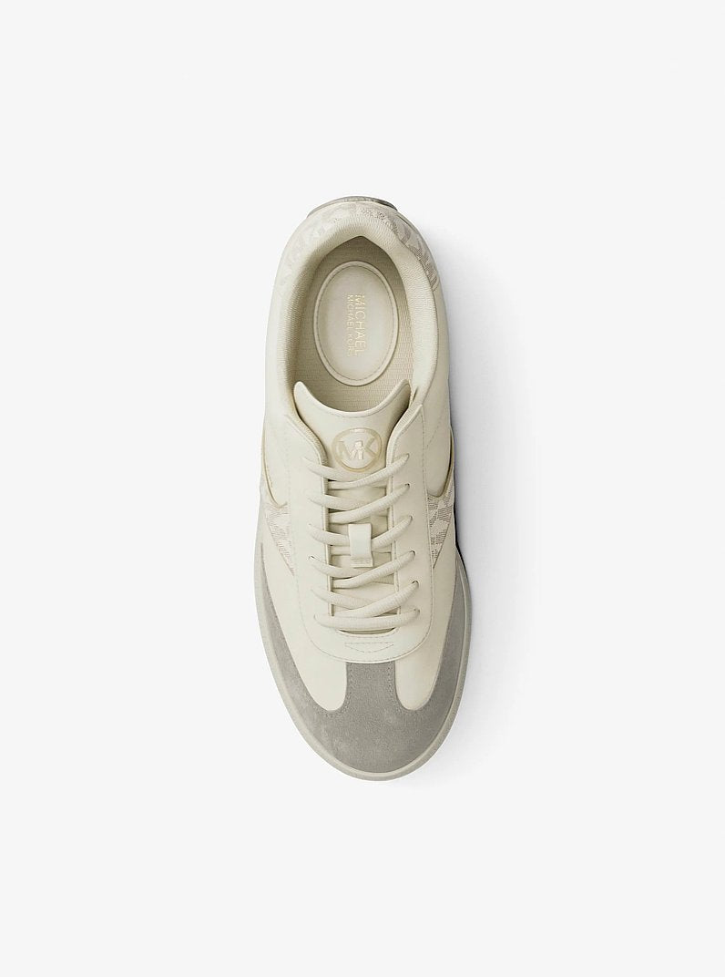 MICHAEL KORS Benny Mixed-Media Sneaker - Cream