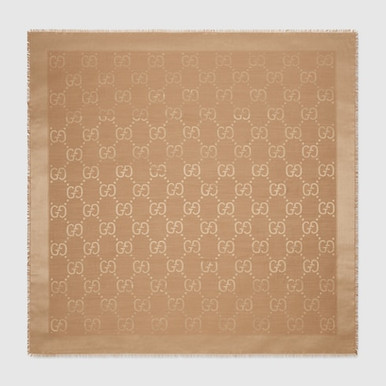 GUCCI Gg Wool And Silk Jacquard Shawl image 2