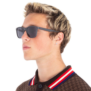 SALVATORE FERRAGAMO  Dark Grey Rectangular Men's Sunglasses image 1