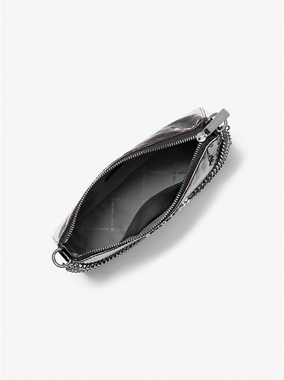 [AT DELHI] MICHAEL KORS Jet Set Medium Metallic Logo Debossed Pochette and Card Case Gift Set - Black image 1