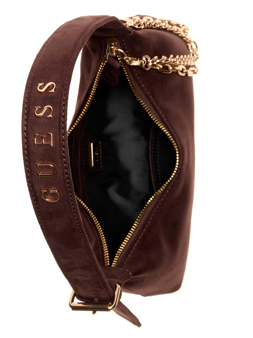 Guess Demelza Faux-Suede Shoulder Bag - Brown image 3