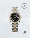[Store Display] ROLEX Datejust Black Roman Diamond Bezel Dual Tone 36 mm