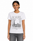 KARL LAGERFELD Cotton Jersey Sparkle Paris Scene Logo Tee
