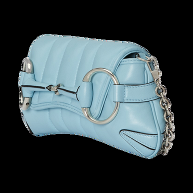 GUCCI Horsebit Chain Small Shoulder Bag Light Blue image 2