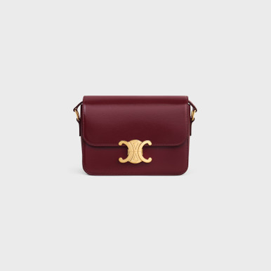 [AT DELHI] CELINE Triomphe Teen Bag In Shiny Calfskin - Light Bordeaux image 0
