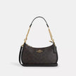 COACH Teri Shoulder Bag In Signature Canvas - Gold/Walnut/Black image 0