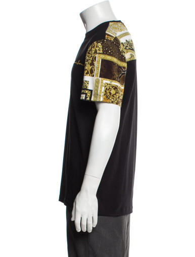 VERSACE Graphic Print Crew Neck T-Shirt  -Black image 0
