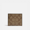 COACH Billfold Wallet In Signature Canvas - Gunmetal/Tan image