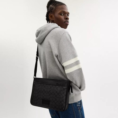COACH District Crossbody Bag In Signature Canvas - Charcoal/Black image 2