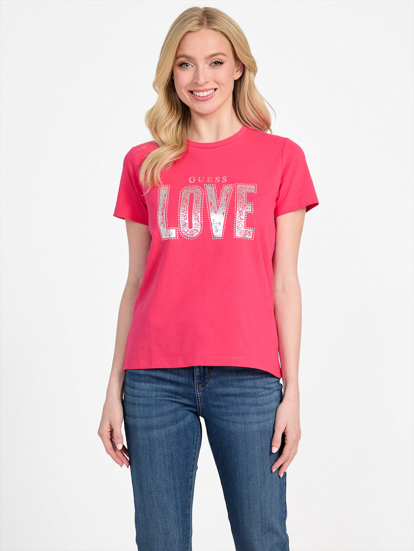 GUESS Eco Crewneck Lettie Tee - Red image 0