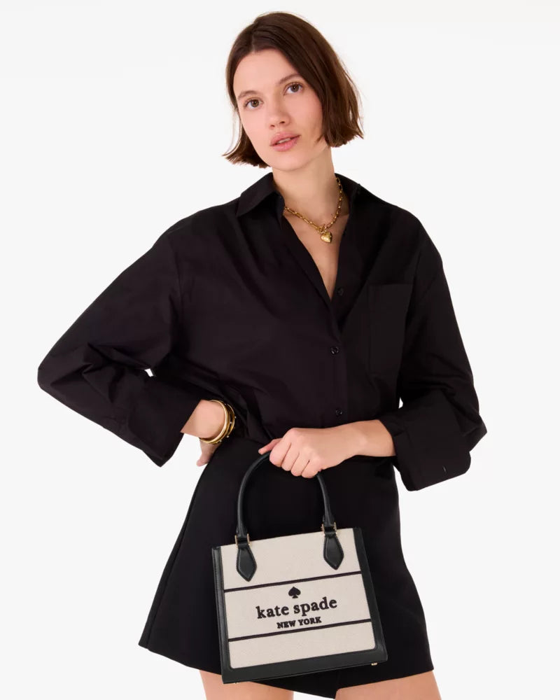[ARRIVING] KATE SPADE  Ellie Canvas Small Tote - Black Multi image 5