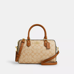 COACH Rowan Satchel Bag In Signature Canvas - Light Khaki Khaki Multi image 3