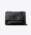 TORY  BURCH  Kira Chevron Convertible Shoulder Bag - Black / Silver image 2