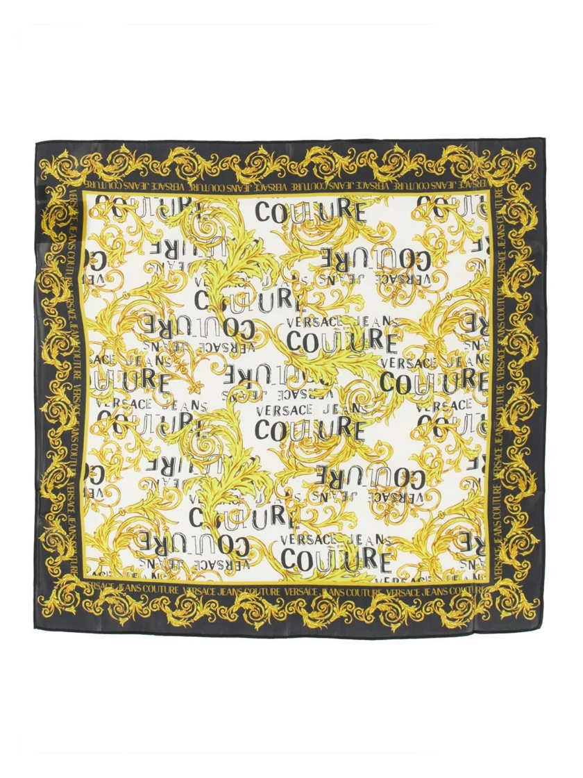 VERSACE  JEANS  Couture Barocco-Printed Finished Edge Scarf - White image
