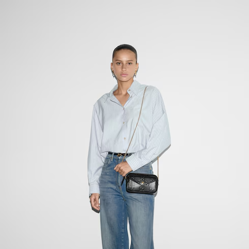 GUCCI GG Super Mint Shoulder Bag - Black image 1