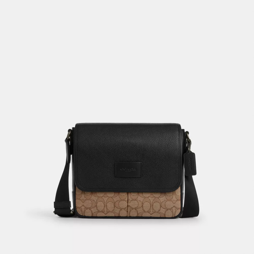 COACH Sprint Map Bag 25 In Signature Jacquard - Tan/Black image