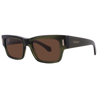 SALVATORE FERRAGAMO Brown Rectangular Men's Sunglasses SF2011S 320 53 image 0