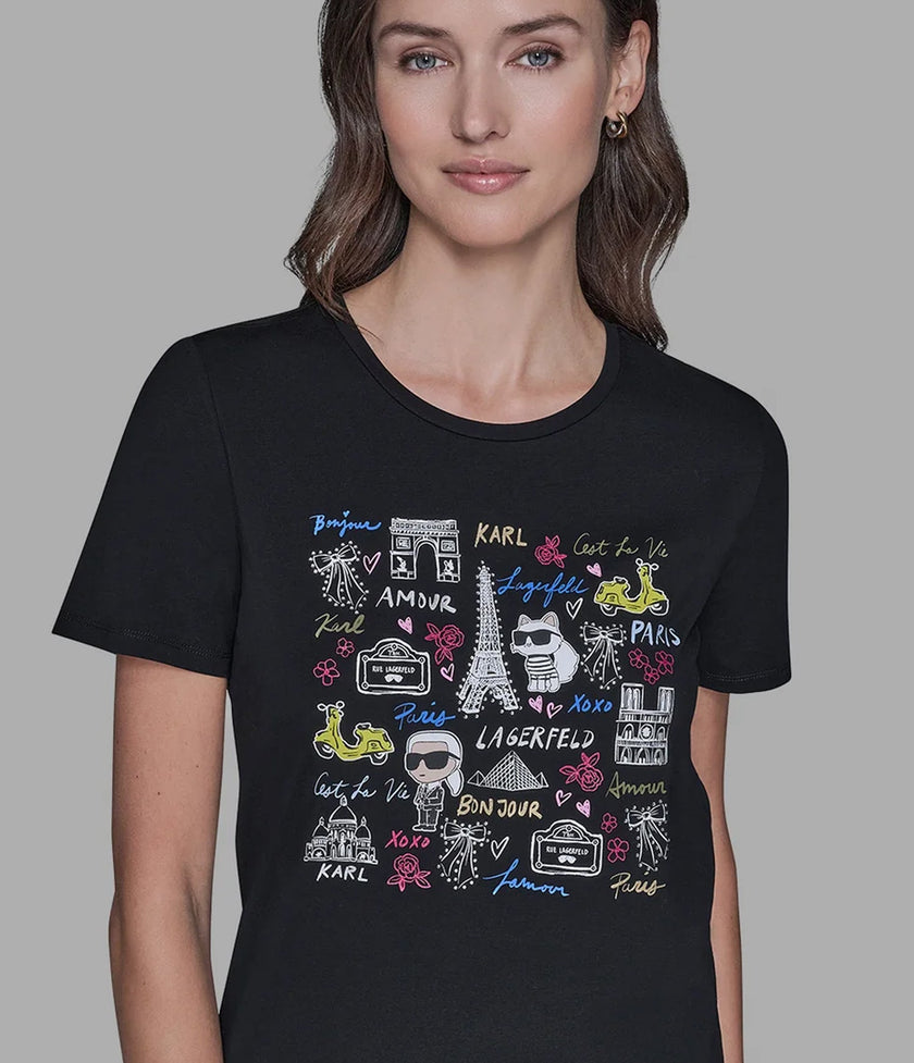 KARL LAGERFELD Whimsy Tee - Black (Arriving In Delhi) image 3