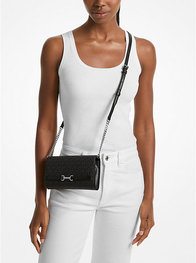 Michael Kors Carson Large Signature Logo Convertible Crossbody Bag - Black image 2