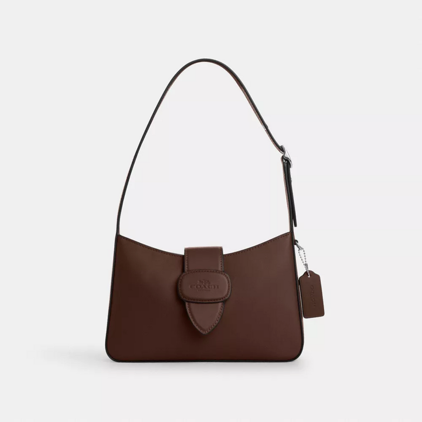 COACH Eliza Shoulder Bag With Zipper Closure - Silver/Maple image