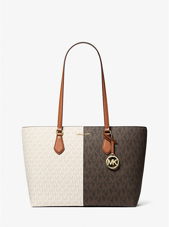 MICHAEL KORS Sheila Large Two-Tone Signature Logo Tote Bag image 0