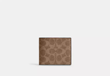 COACH Id Billfold Wallet In Signature Canvas - Tan/Black image 3