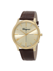 FERRAGAMO  Slim Quartz Gold Dial Men's Watch image 0