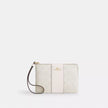 COACH Corner Zip Wristlet In Signature Canvas With Stripe - Gold/White/Chalk image 0