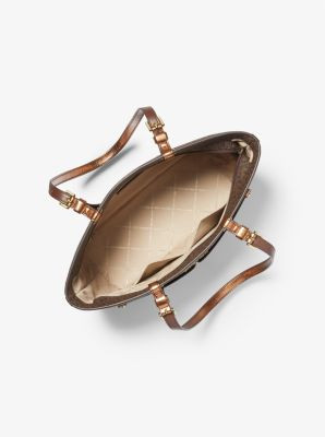 Michael Kors Jet Set Medium Logo Pocket Tote Bag - Mocha (Arriving in Delhi) image 0