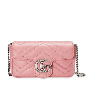 GUCCI Super Mini Gg Marmont In Quilted Leather Bag - Pink image 4